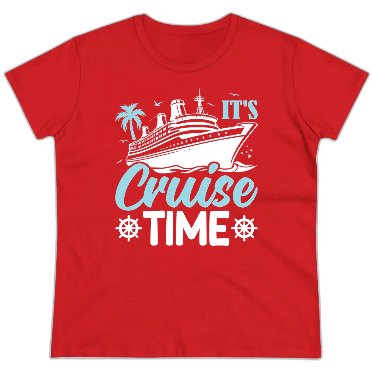 It's Cruise Time Ladies Tee in Red