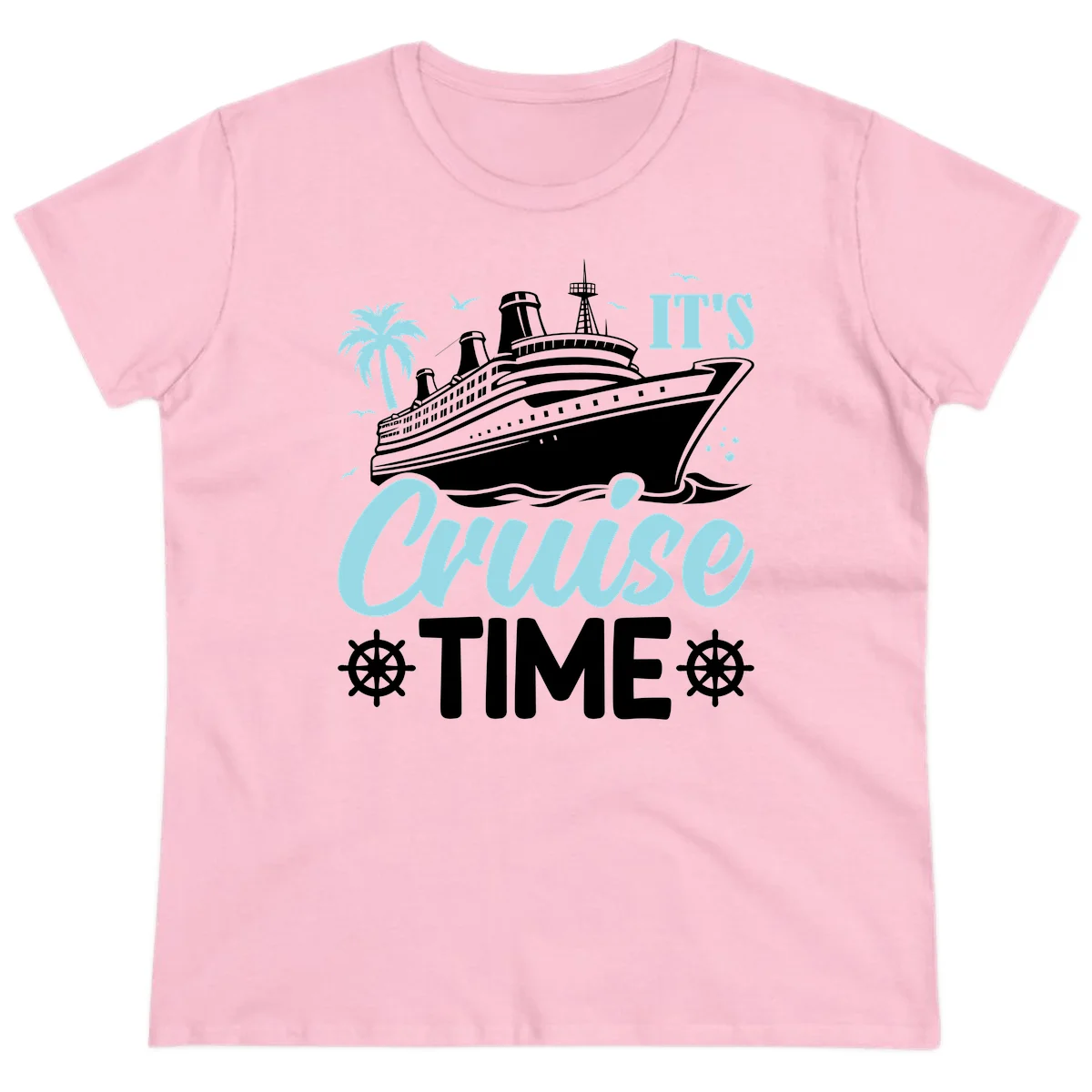 It's Cruise Time Ladies Tee in Light Pink