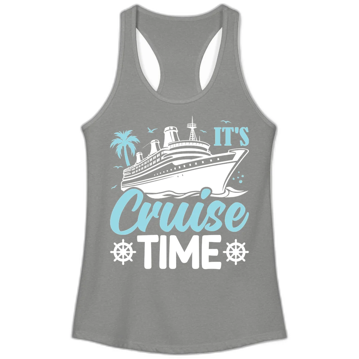 It's Cruise Time Ladies Tank in Heather Grey