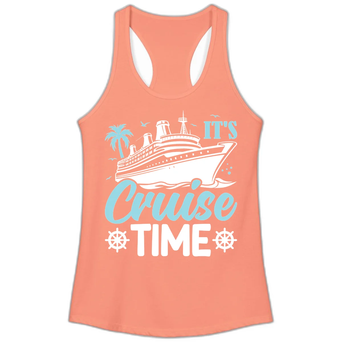 It's Cruise Time Ladies Tank in Solid Light Orange