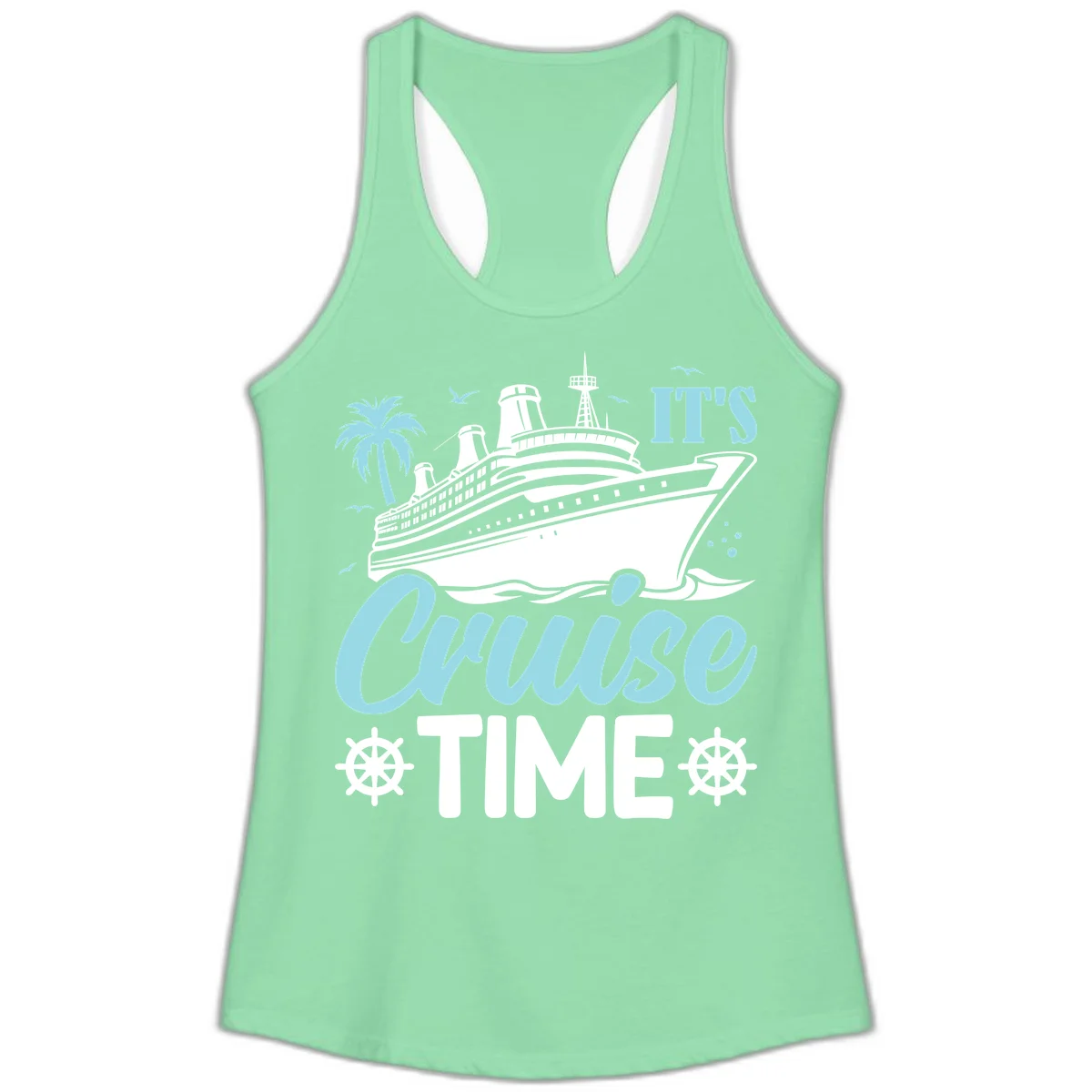 It's Cruise Time Ladies Tank in Solid Mint