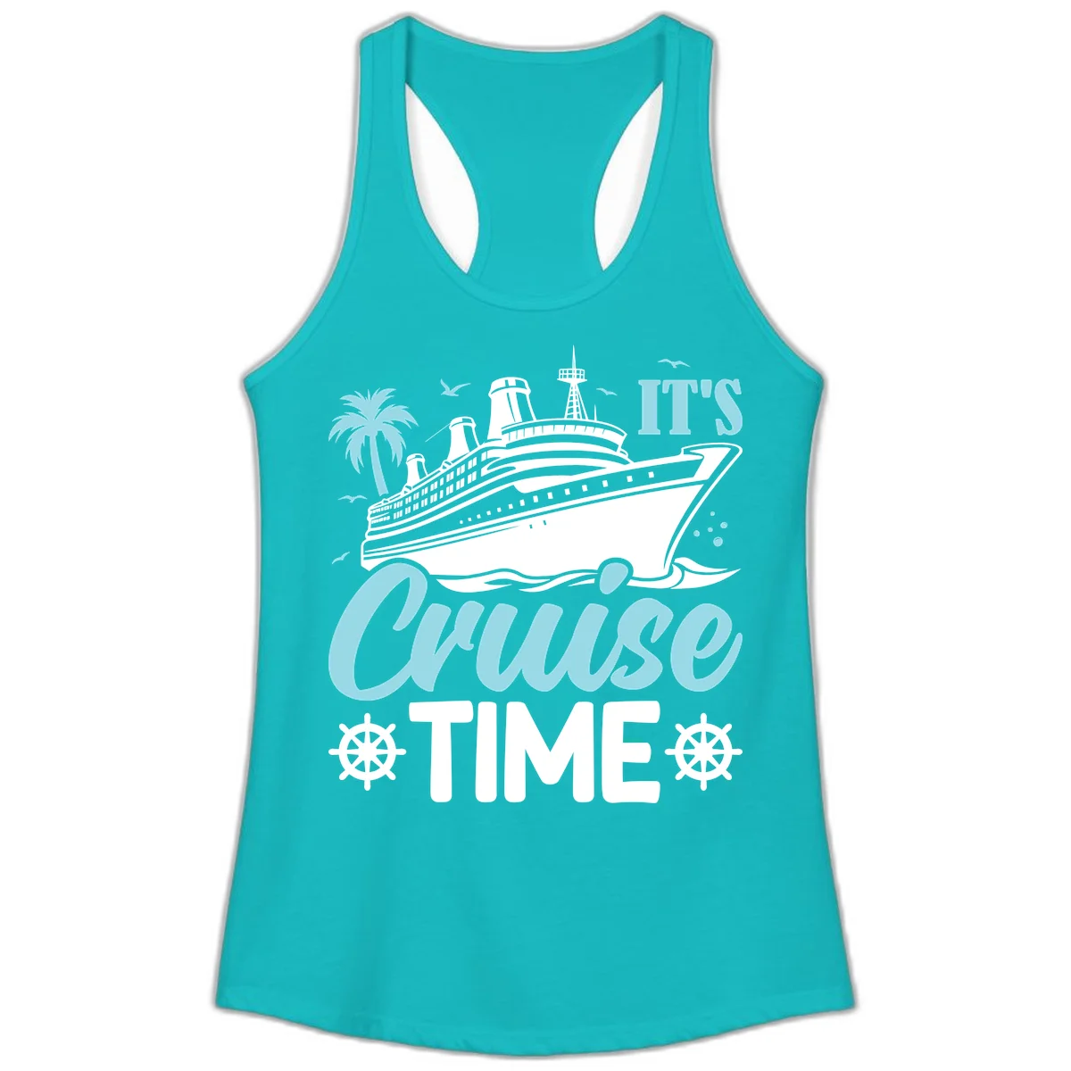 It's Cruise Time Ladies Tank in Tahiti Blue