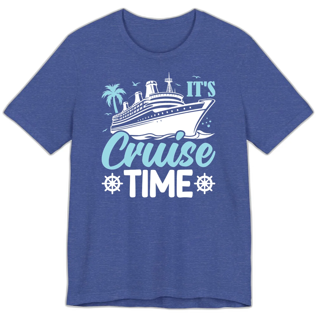 It's Cruise Time Premium T-Shirt in Heather True Royal