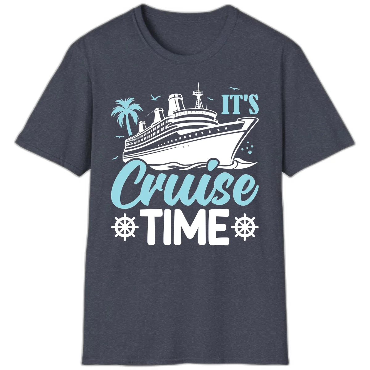 It's Cruise Time T-Shirt in Heather Navy