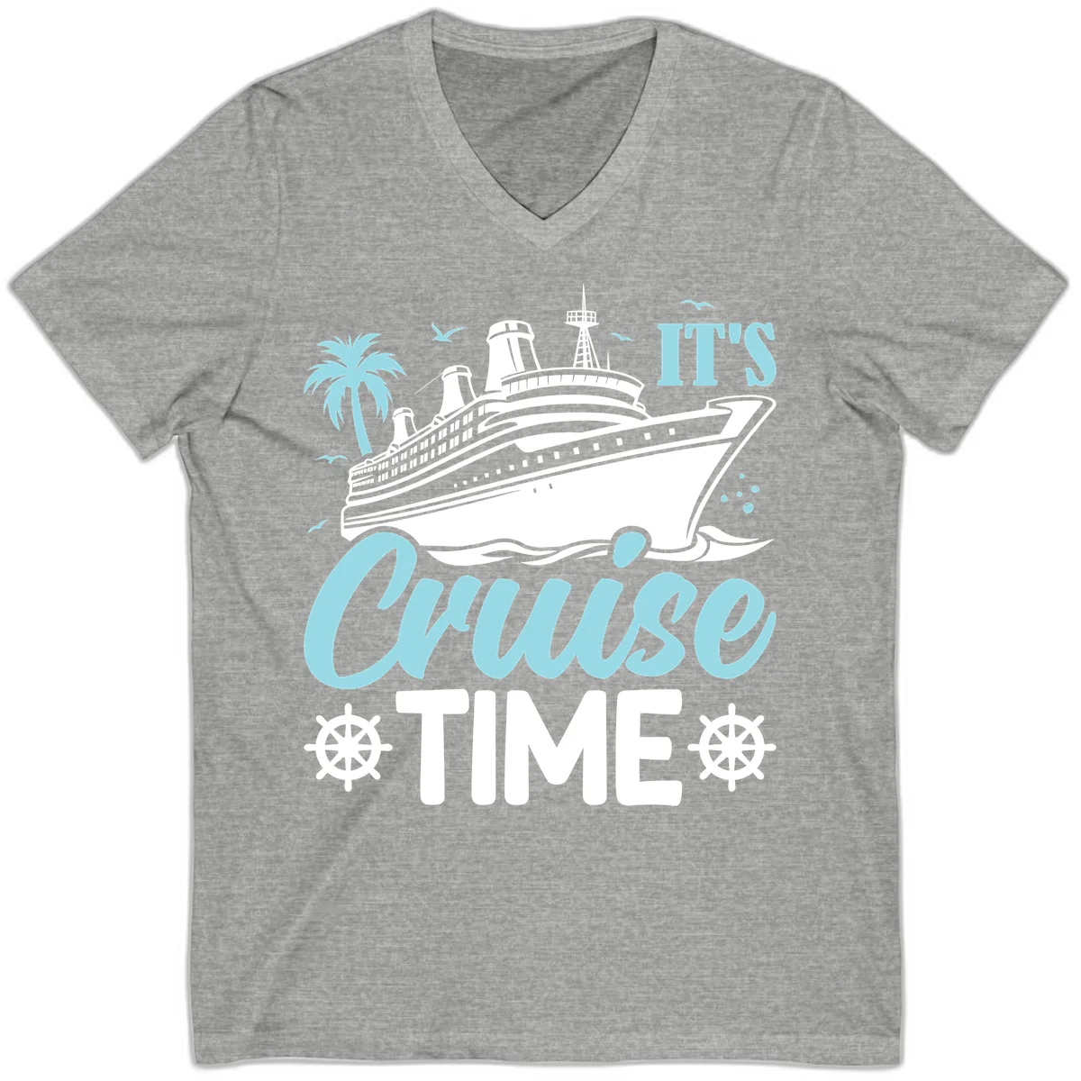 It's Cruise Time V-Neck in Athletic Heather