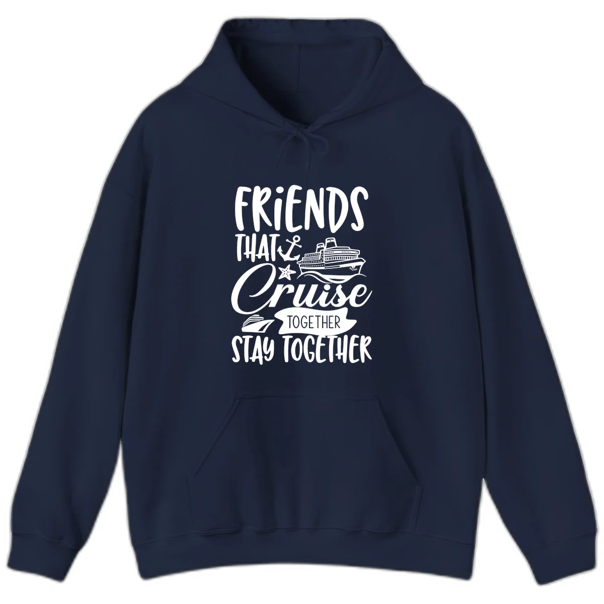 Friends That Cruise Together Hoodie in Navy