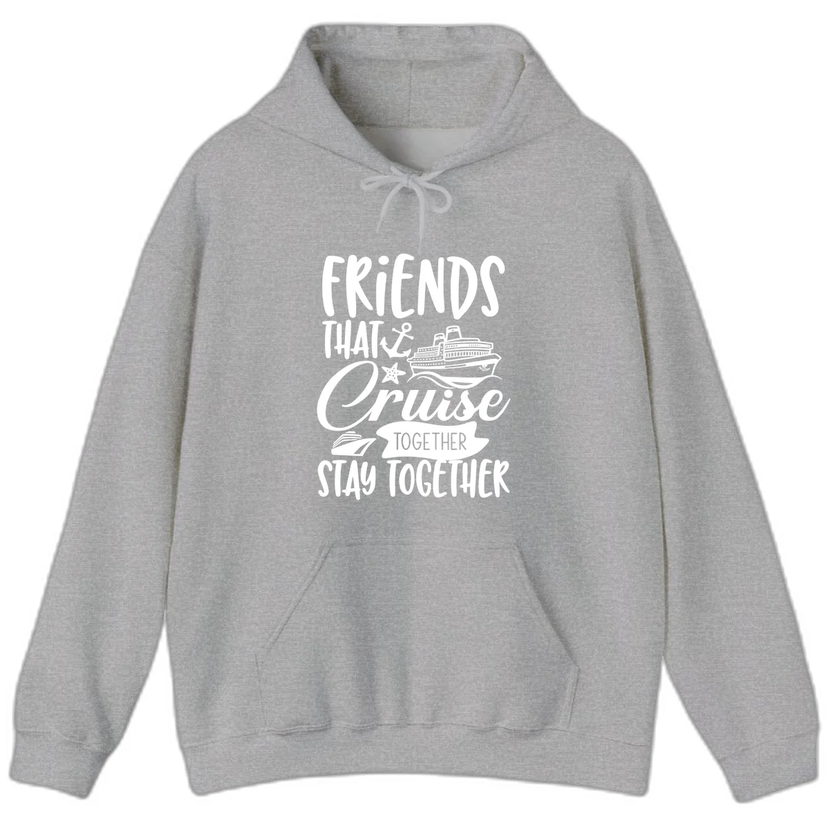 Friends That Cruise Together Hoodie in Sport Grey