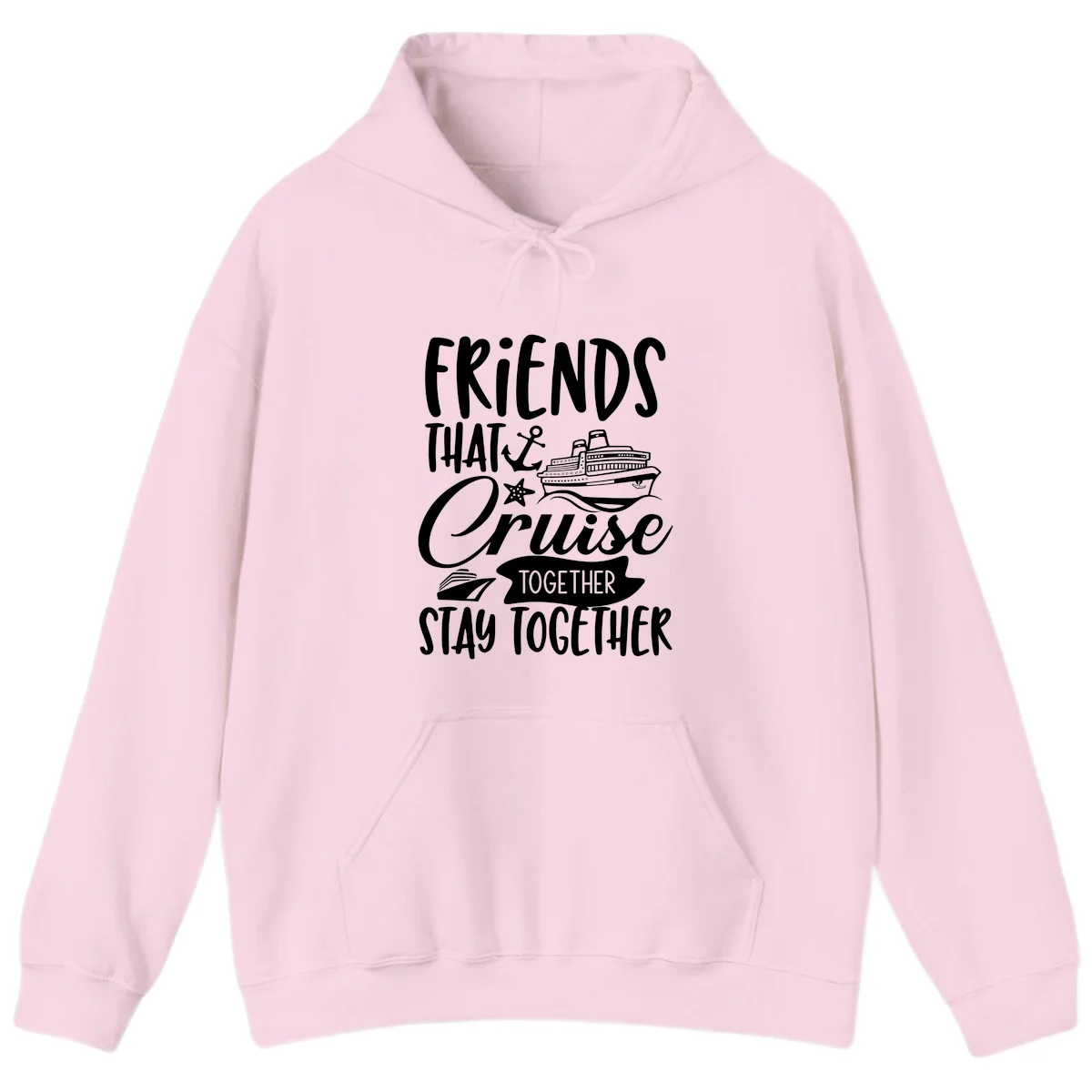 Friends That Cruise Together Hoodie in Light Pink