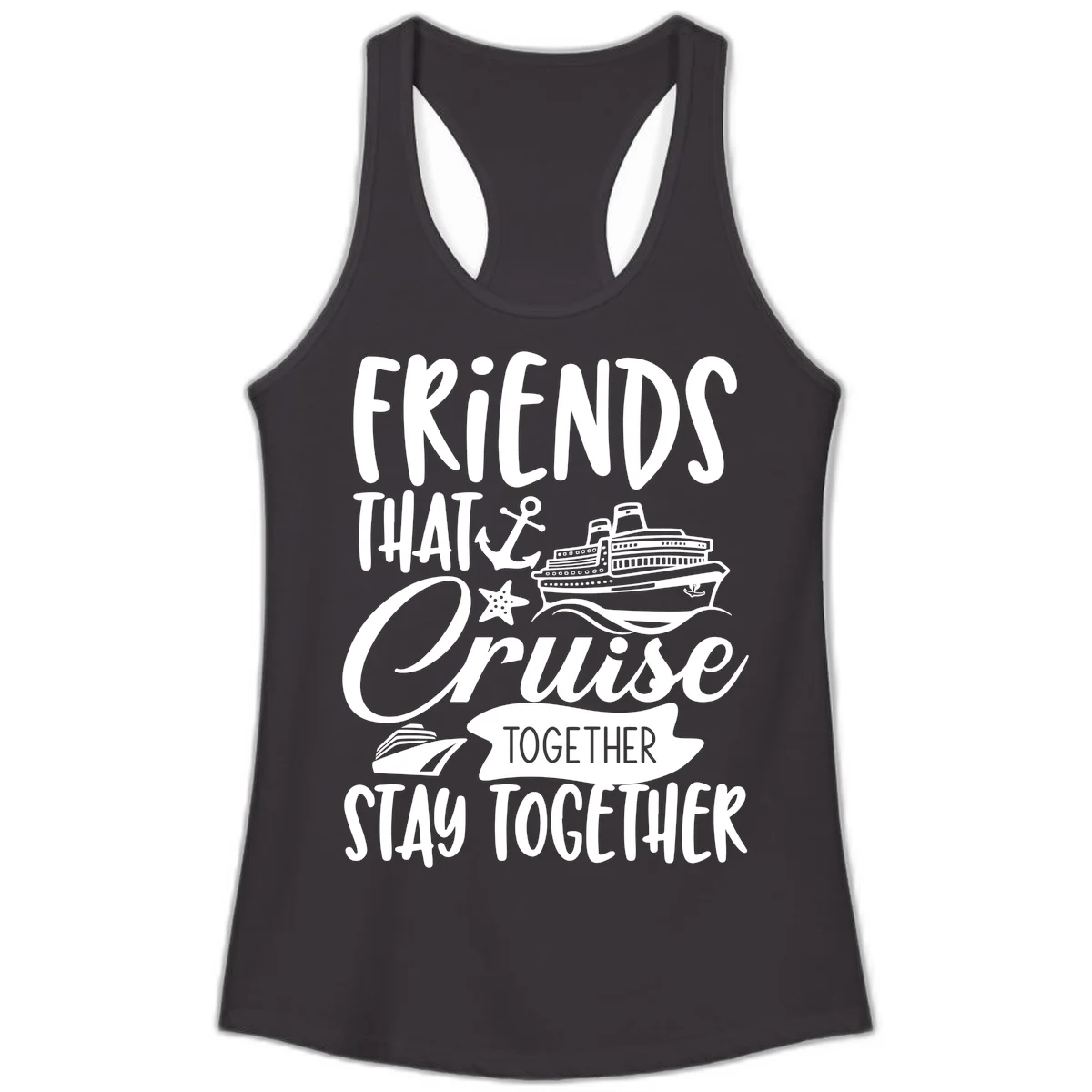 Friends That Cruise Together Ladies Tank in Black