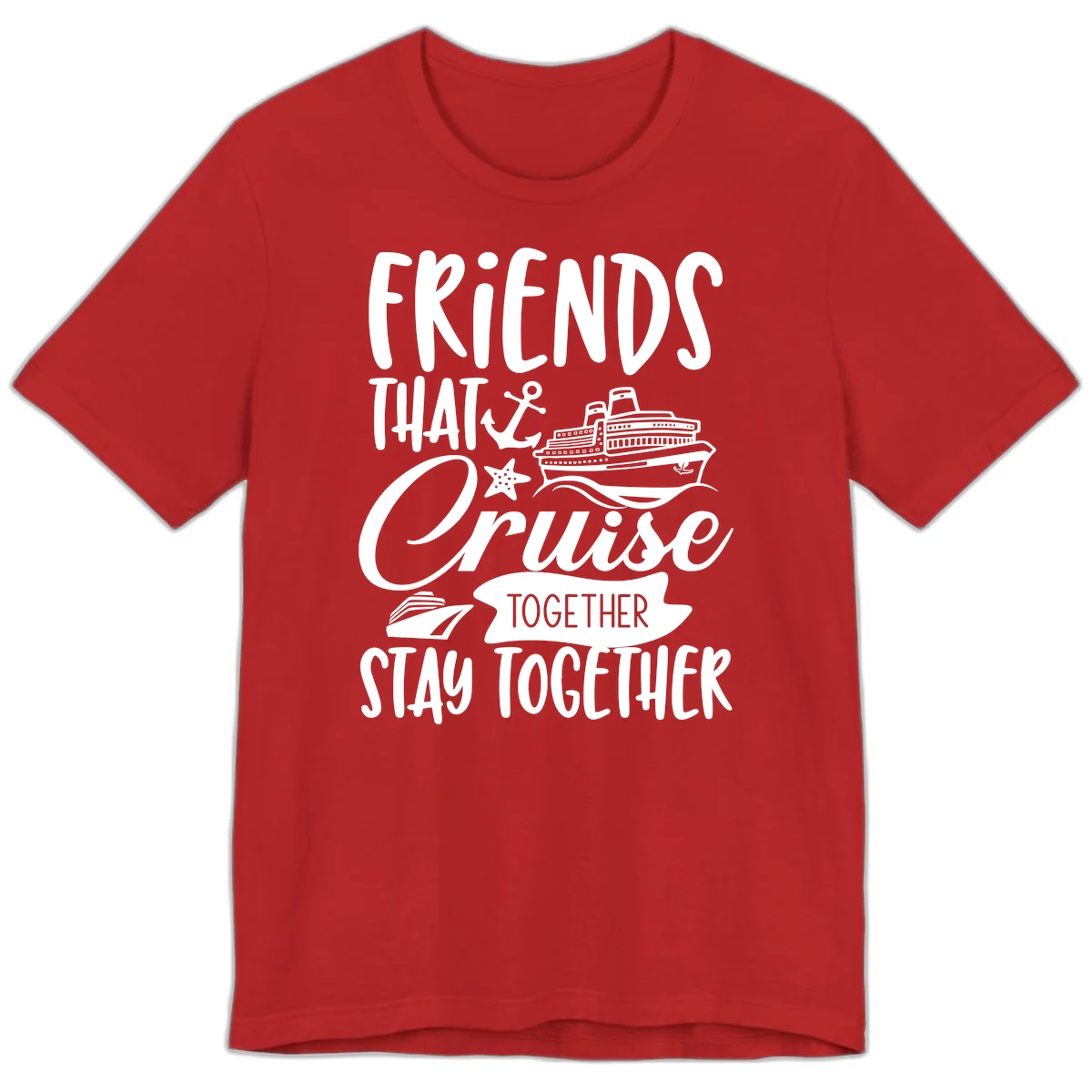 Friends That Cruise Together Premium T-Shirt in Red