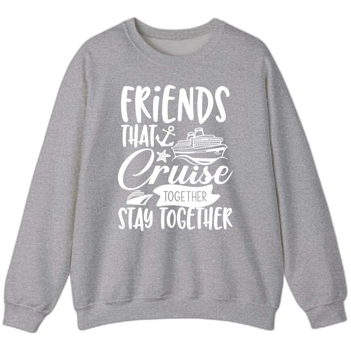 Friends That Cruise Together Sweatshirt in Sport Grey