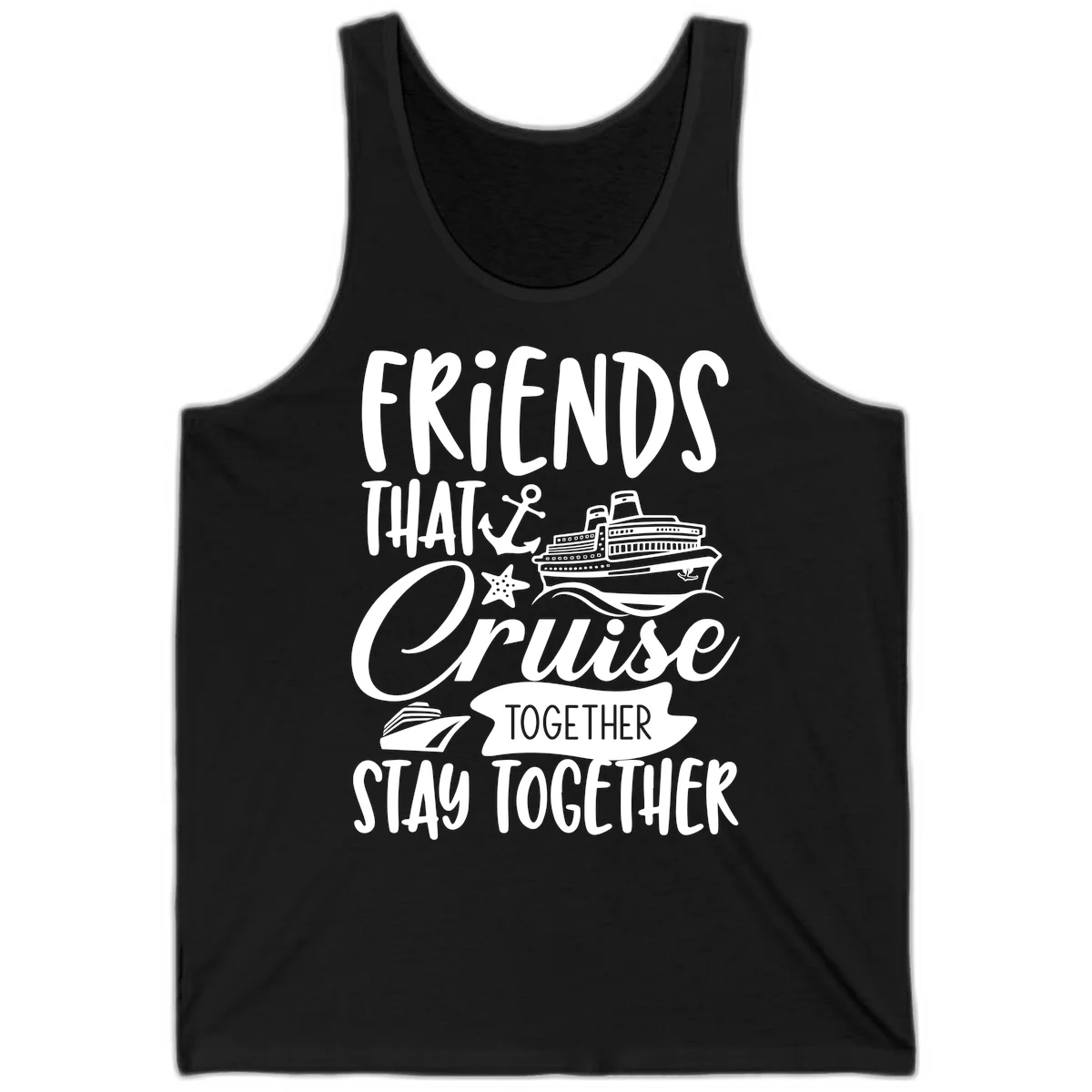 Friends That Cruise Together Tank in Black