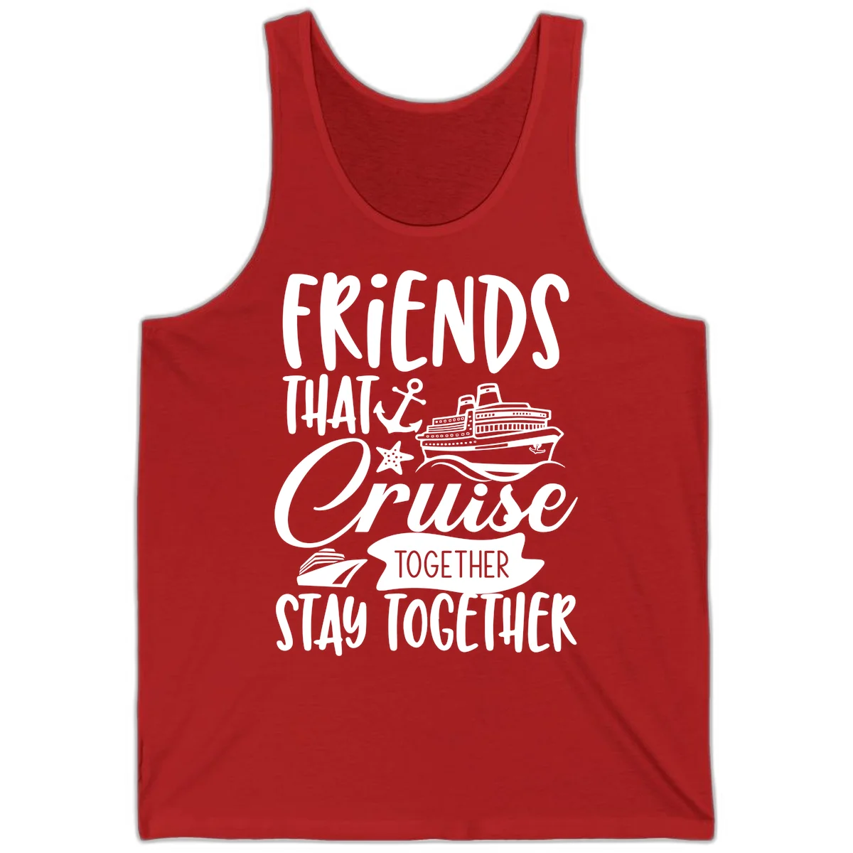 Friends That Cruise Together Tank in Red
