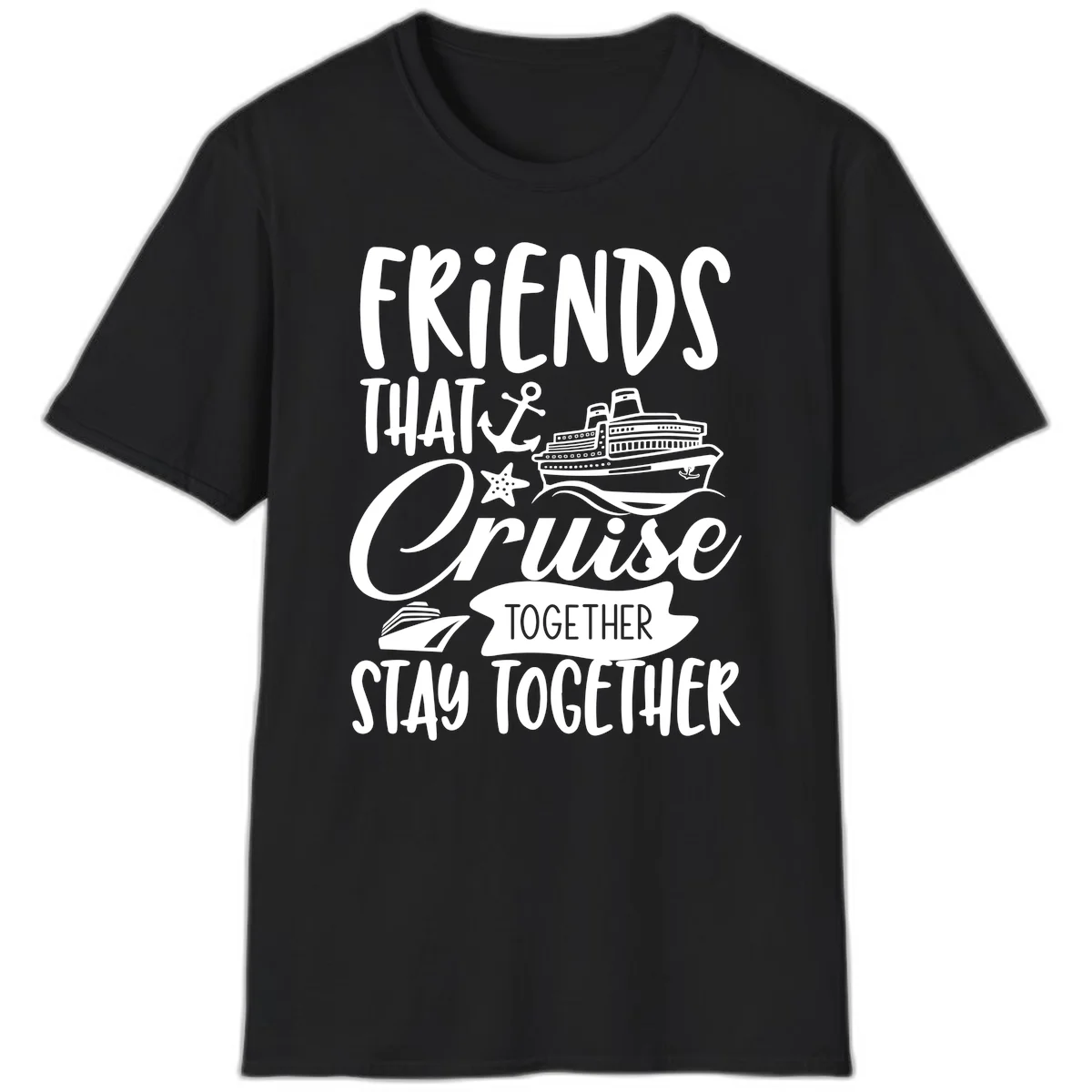 Friends That Cruise Together T-Shirt in Black