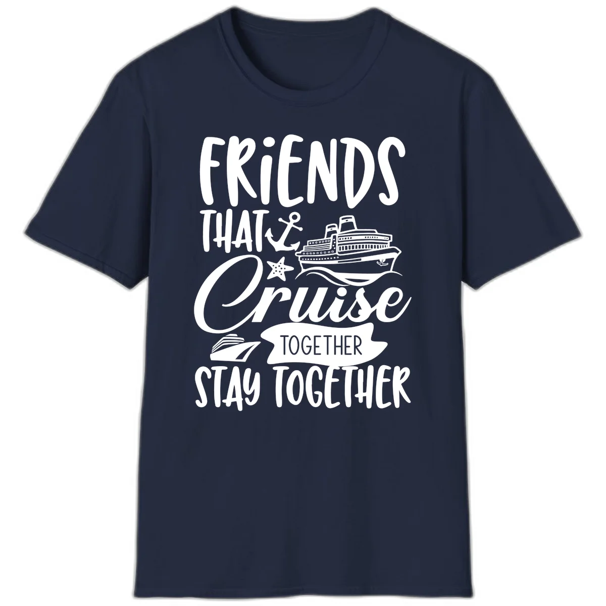 Friends That Cruise Together T-Shirt in Navy