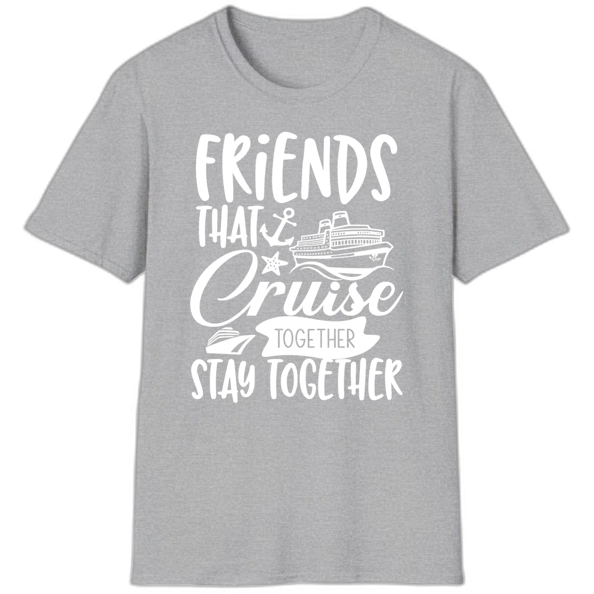Friends That Cruise Together T-Shirt in Sport Grey