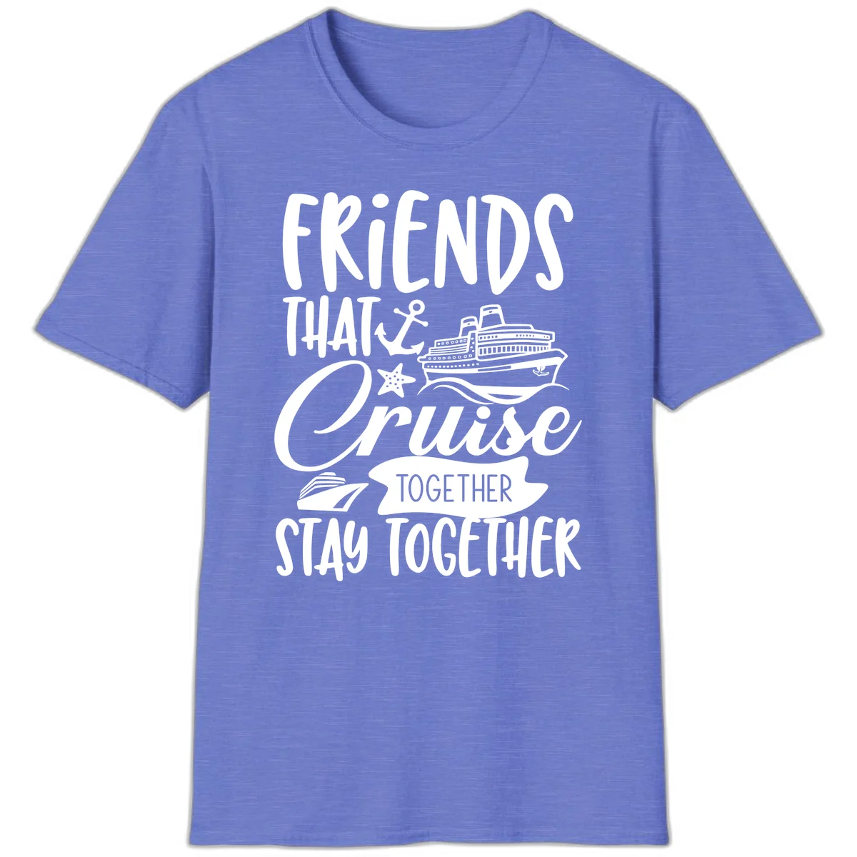 Friends That Cruise Together T-Shirt in Heather Royal