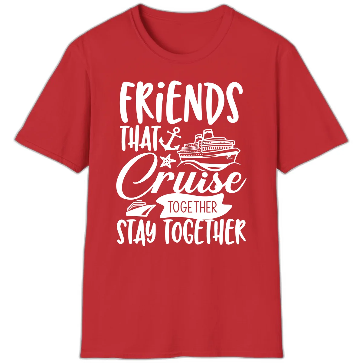 Friends That Cruise Together T-Shirt in Red