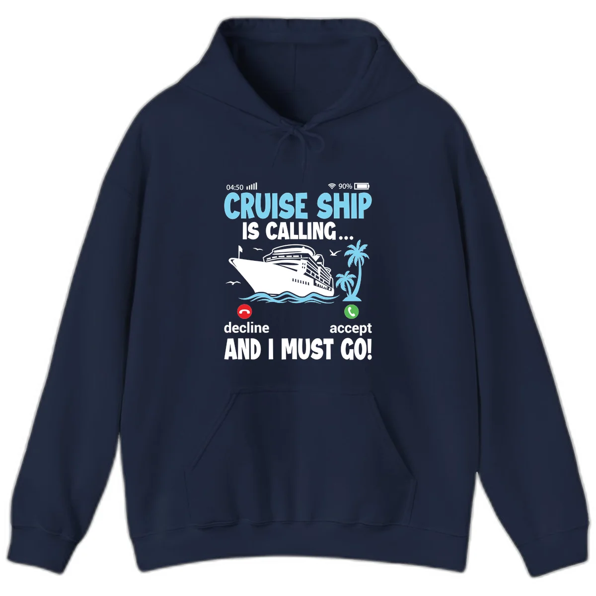 Cruise Ship Is Calling Hoodie in Navy
