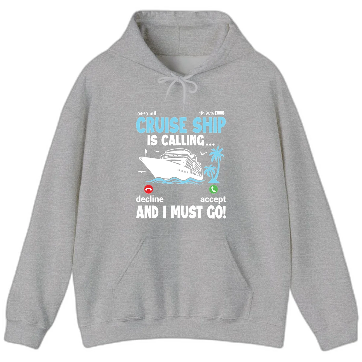 Cruise Ship Is Calling Hoodie in Sport Grey