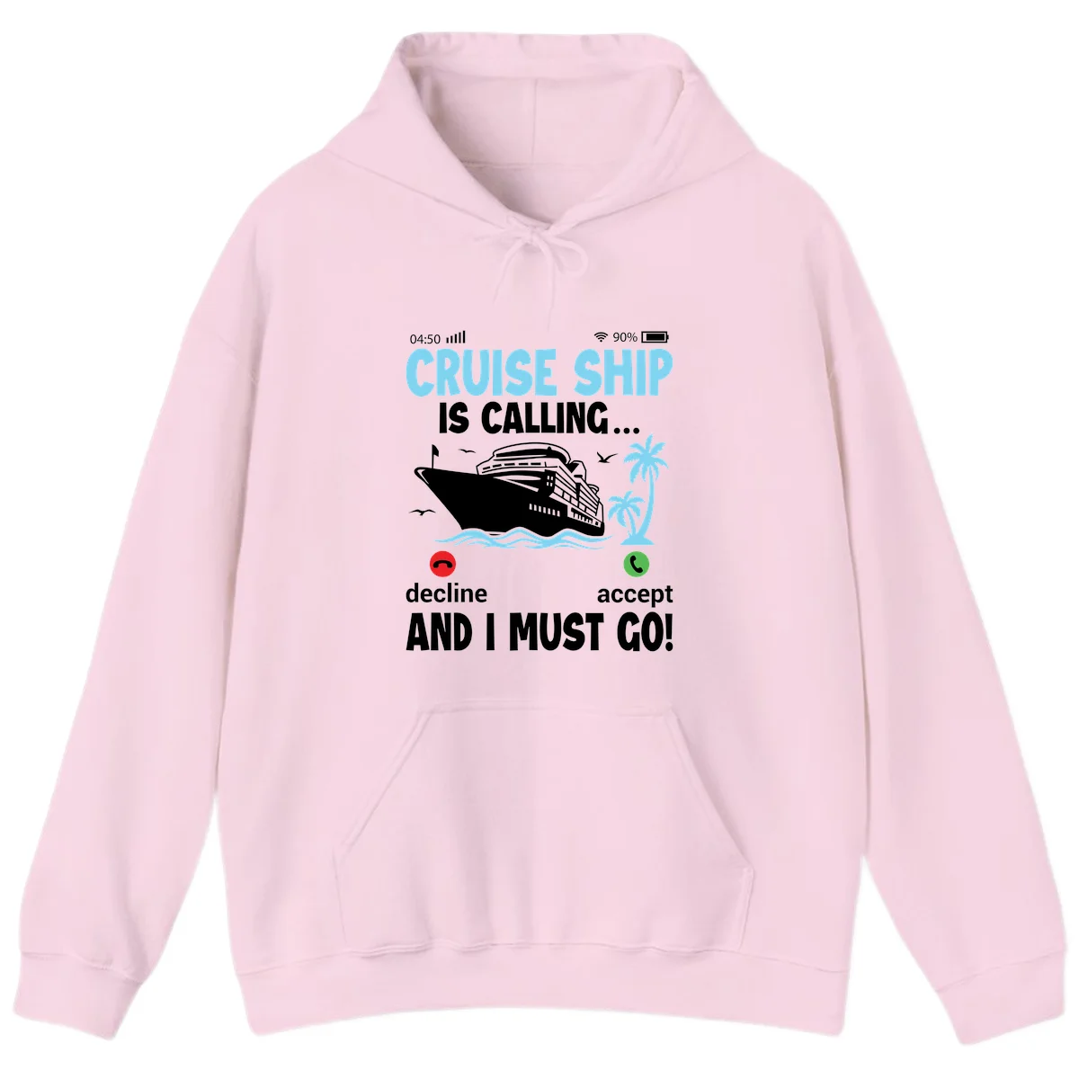 Cruise Ship Is Calling Hoodie in Light Pink