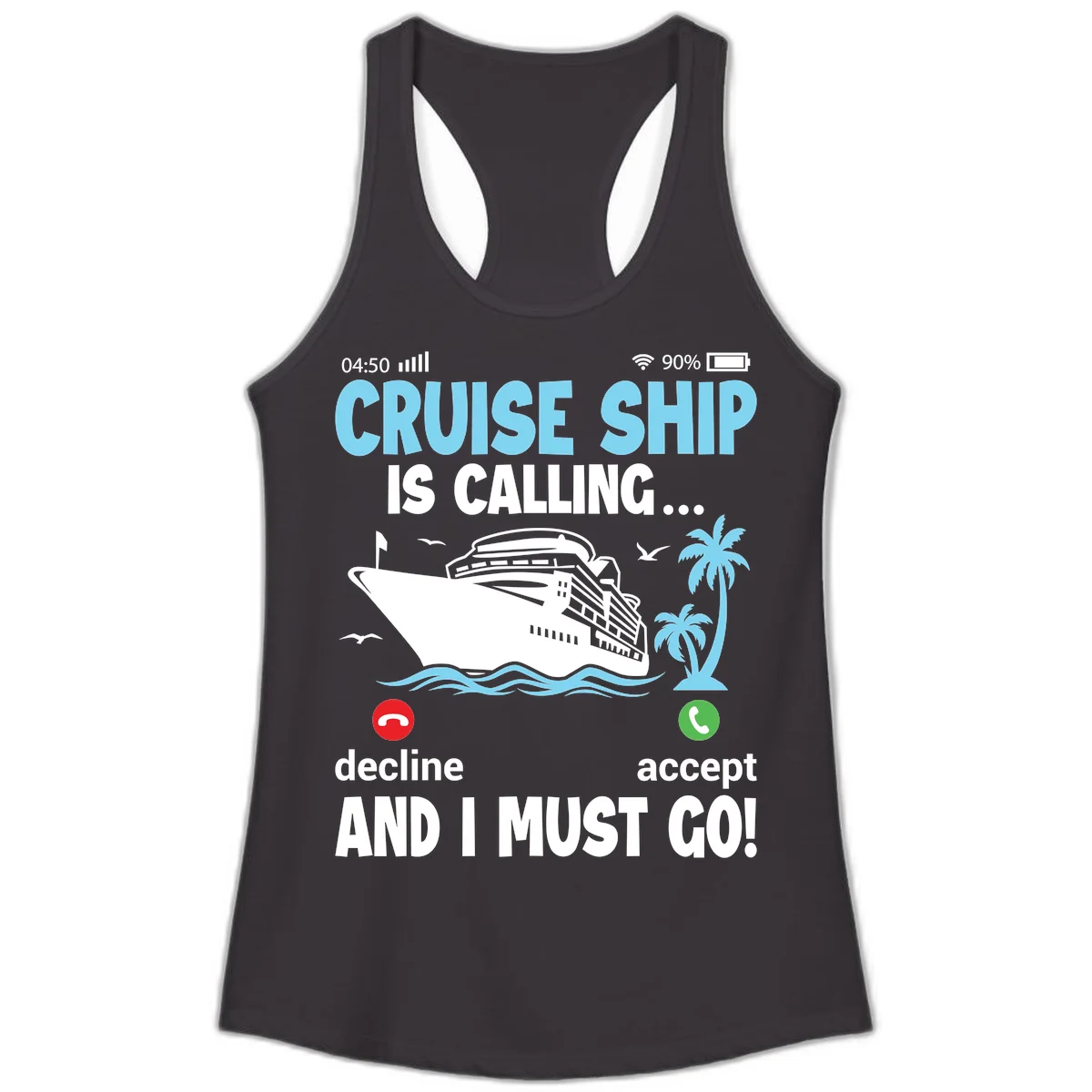 Cruise Ship Is Calling Ladies Tank in Black