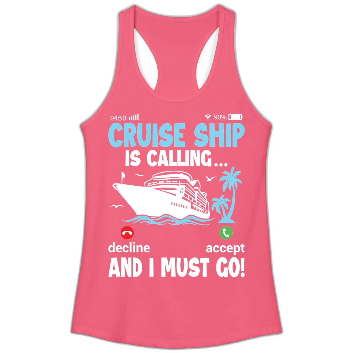 Cruise Ship Is Calling Ladies Tank in Hot Pink