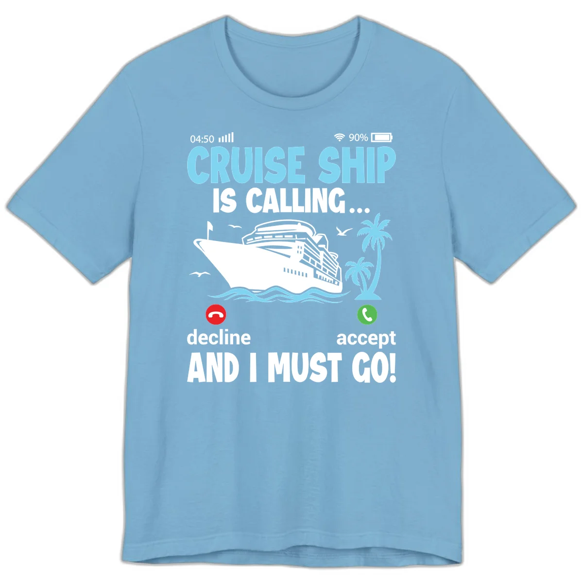 Cruise Ship Is Calling Premium T-Shirt in Ocean Blue