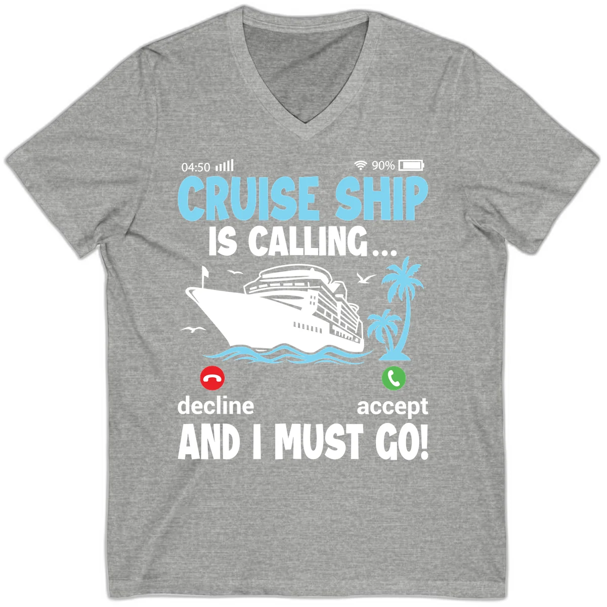 Cruise Ship Is Calling V-Neck in Athletic Heather