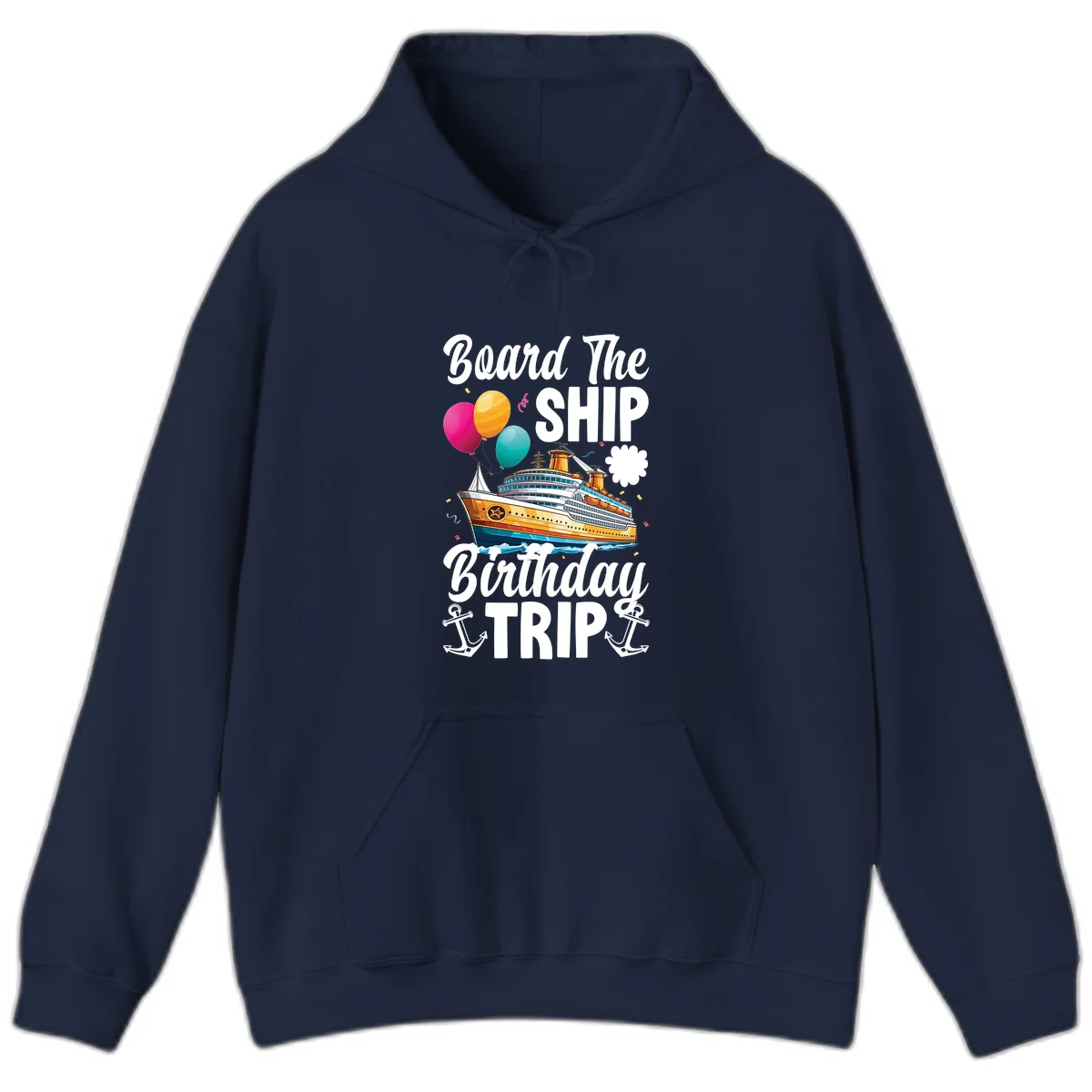 Board The Ship Birthday Trip Hoodie in Navy