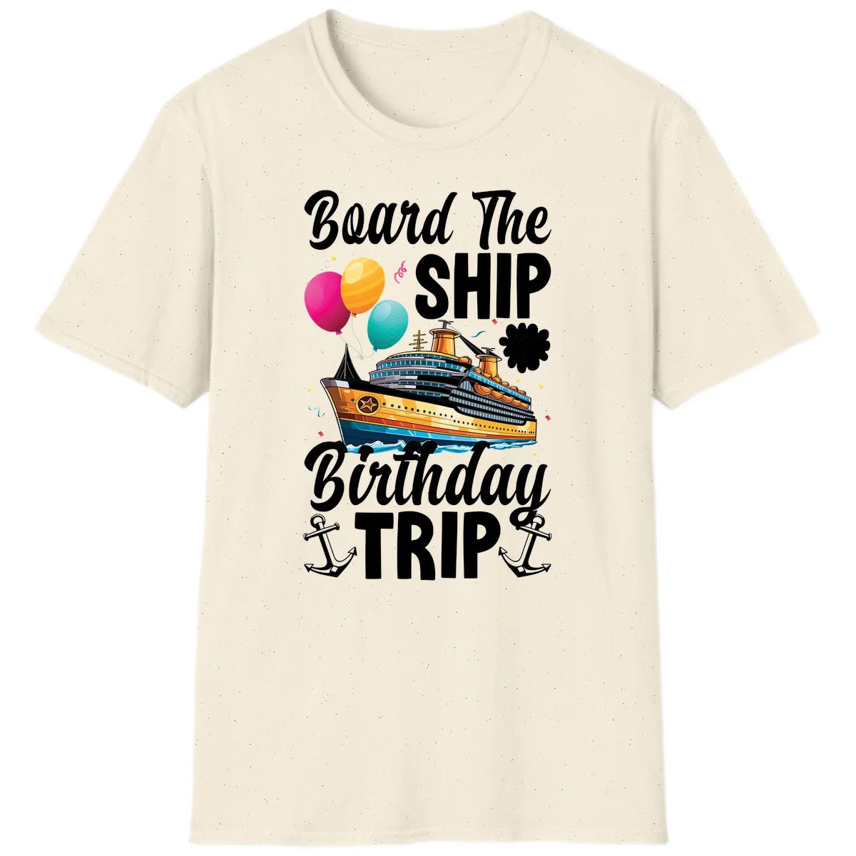 Board The Ship Birthday Trip T-Shirt in Natural