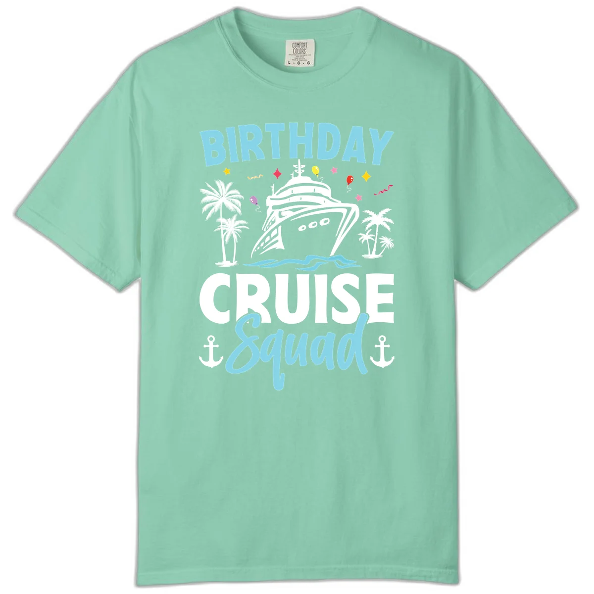 Birthday Cruise Squad Comfort Color Tee in Island Reef