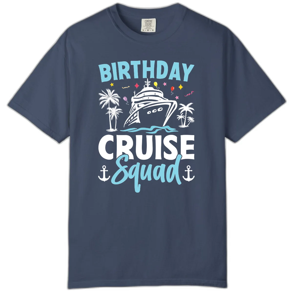 Birthday Cruise Squad Comfort Color Tee in Midnight