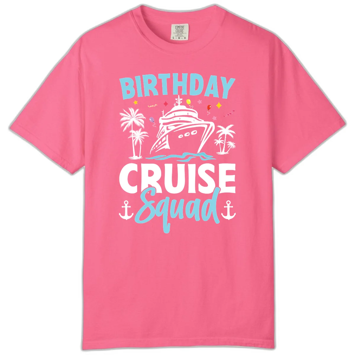 Birthday Cruise Squad Comfort Color Tee in Crunchberry