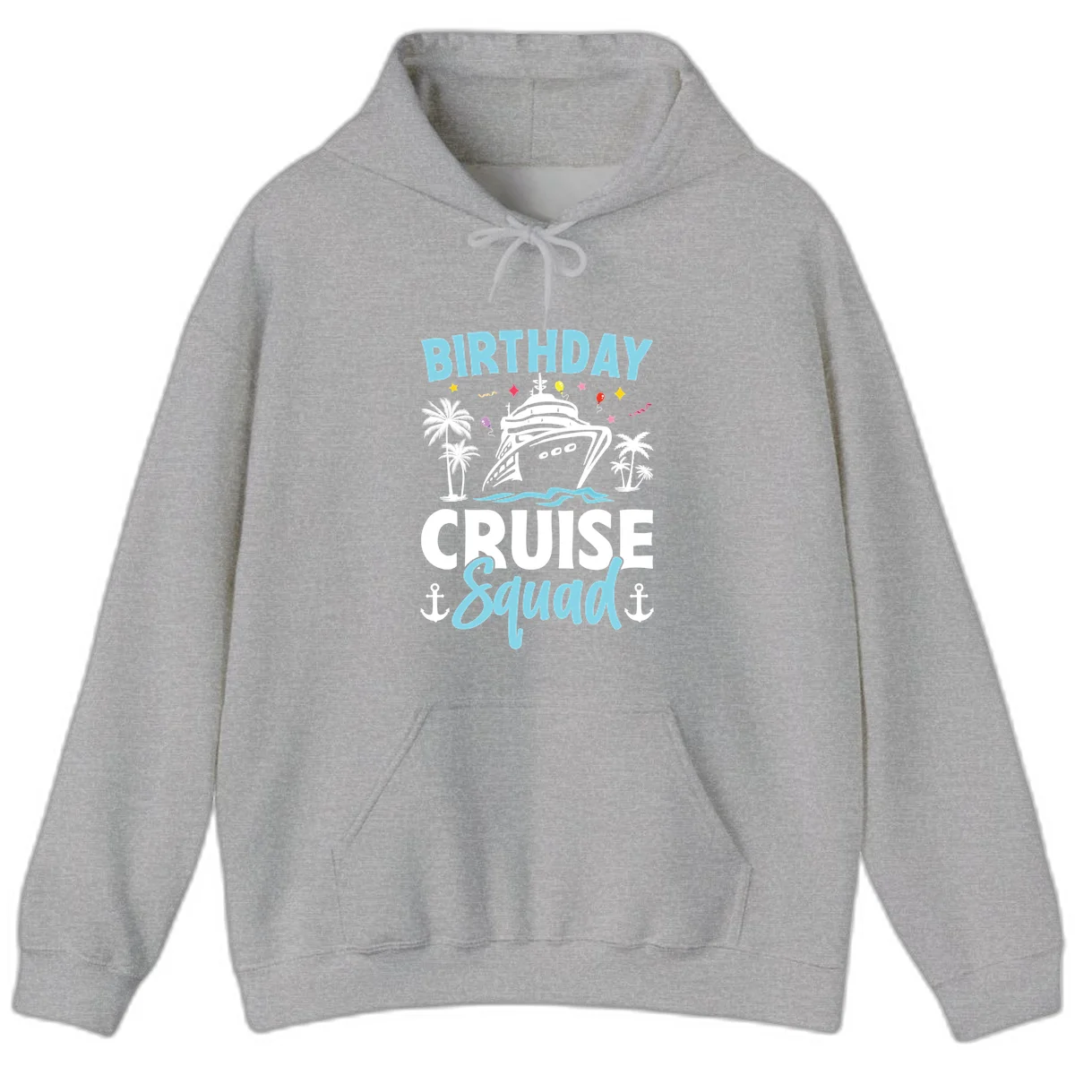 Birthday Cruise Squad Hoodie in Sport Grey