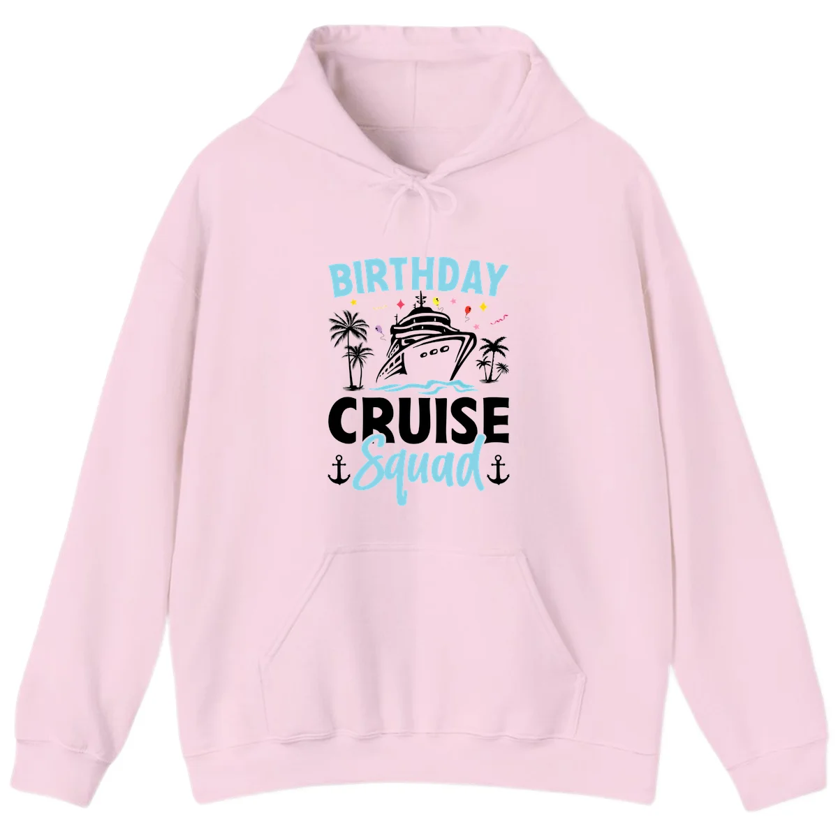 Birthday Cruise Squad Hoodie in Light Pink