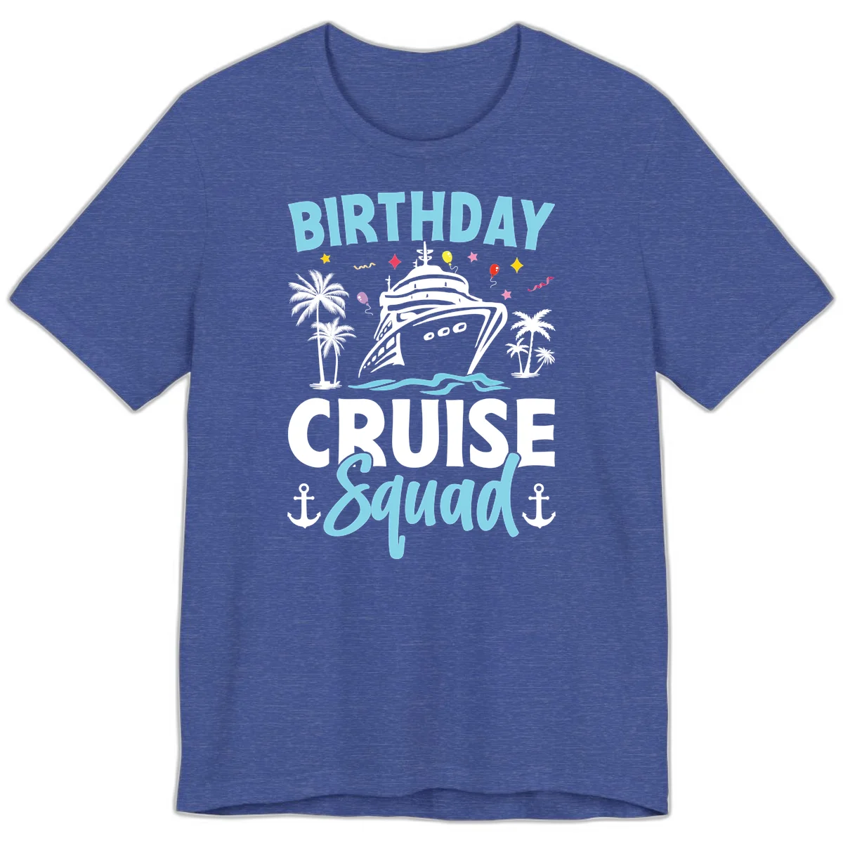 Birthday Cruise Squad Premium T-Shirt in Heather True Royal