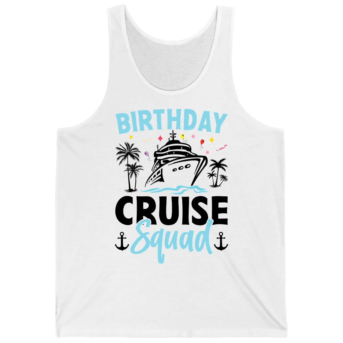 Birthday Cruise Squad Tank Top in White