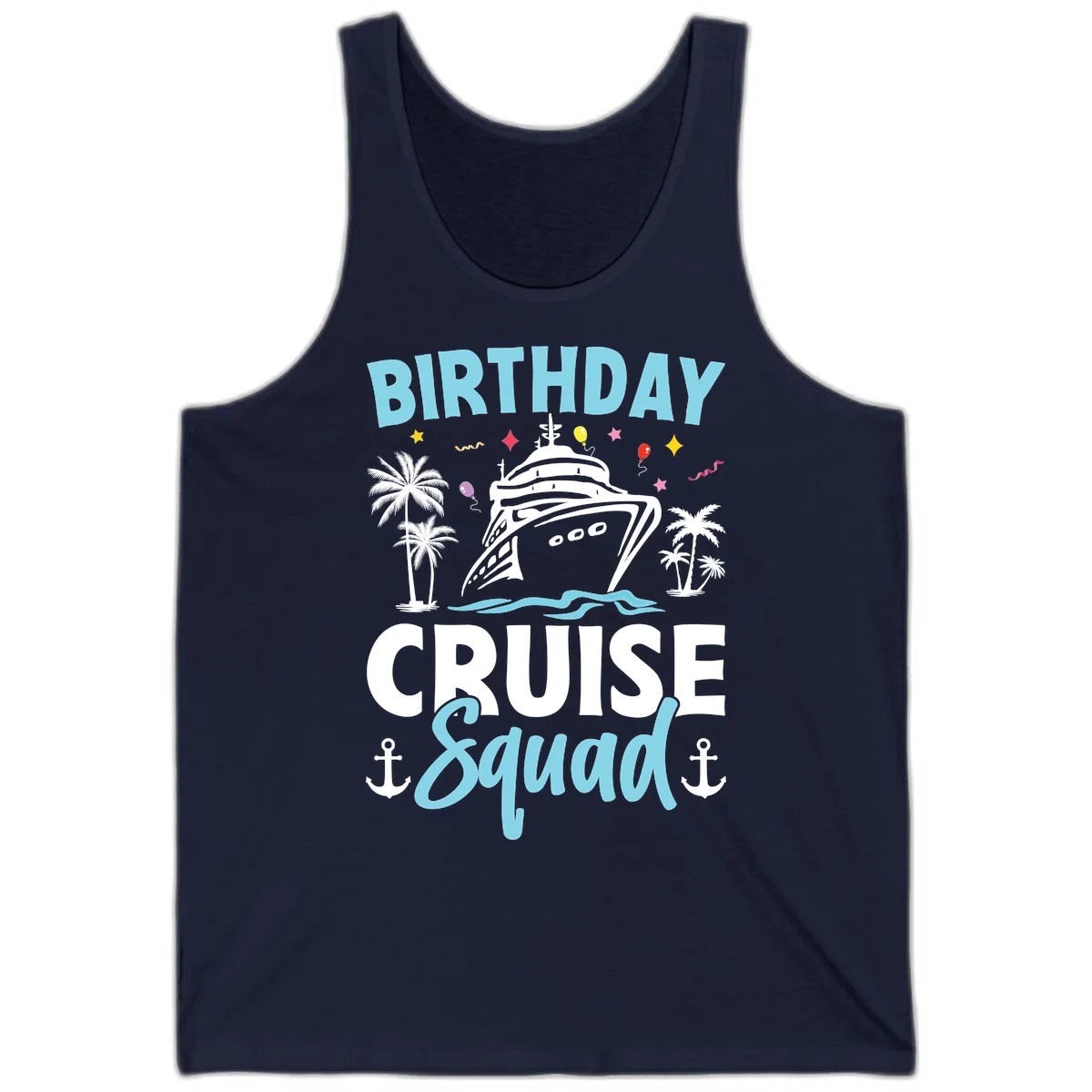 Birthday Cruise Squad Tank Top in Navy
