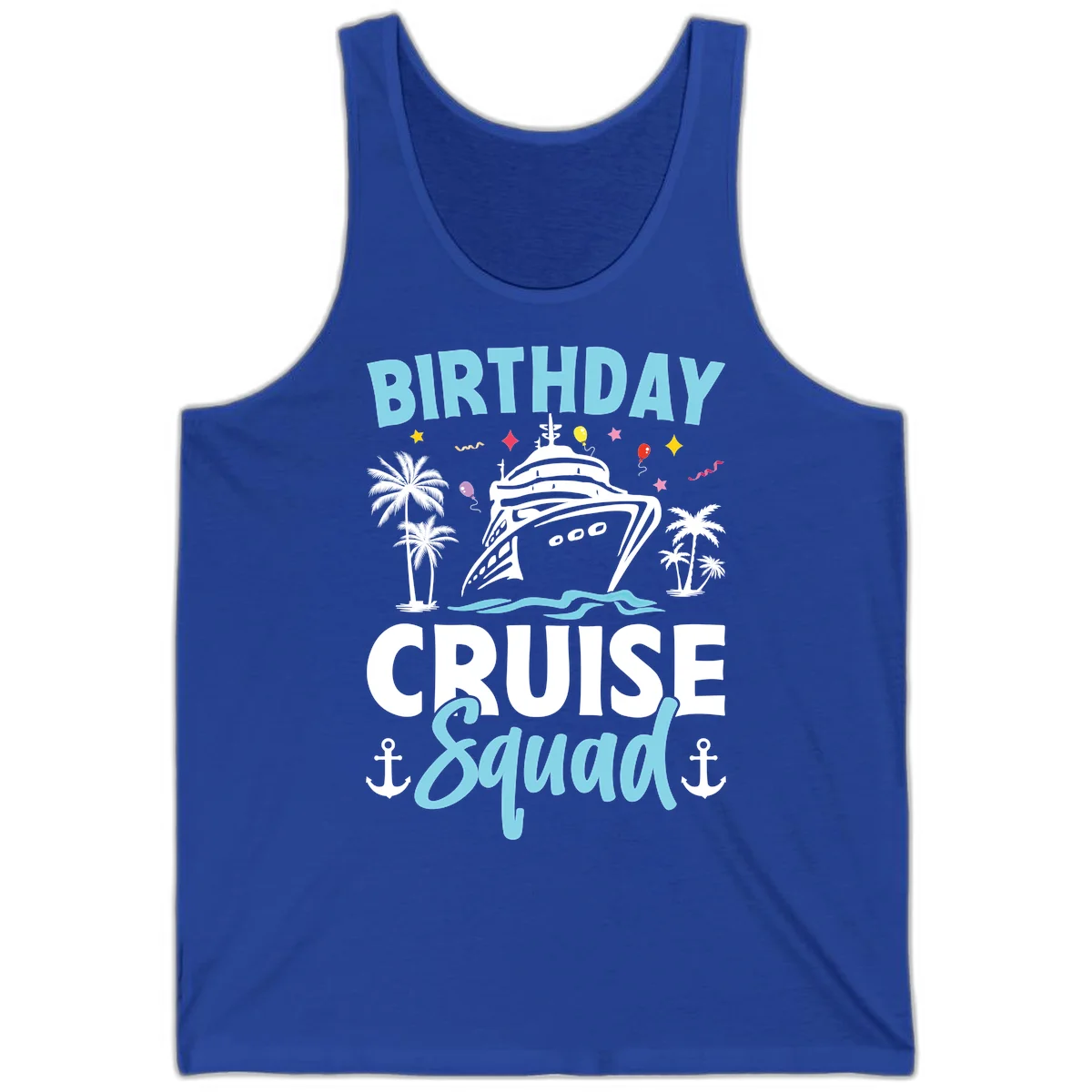 Birthday Cruise Squad Tank Top in True Royal