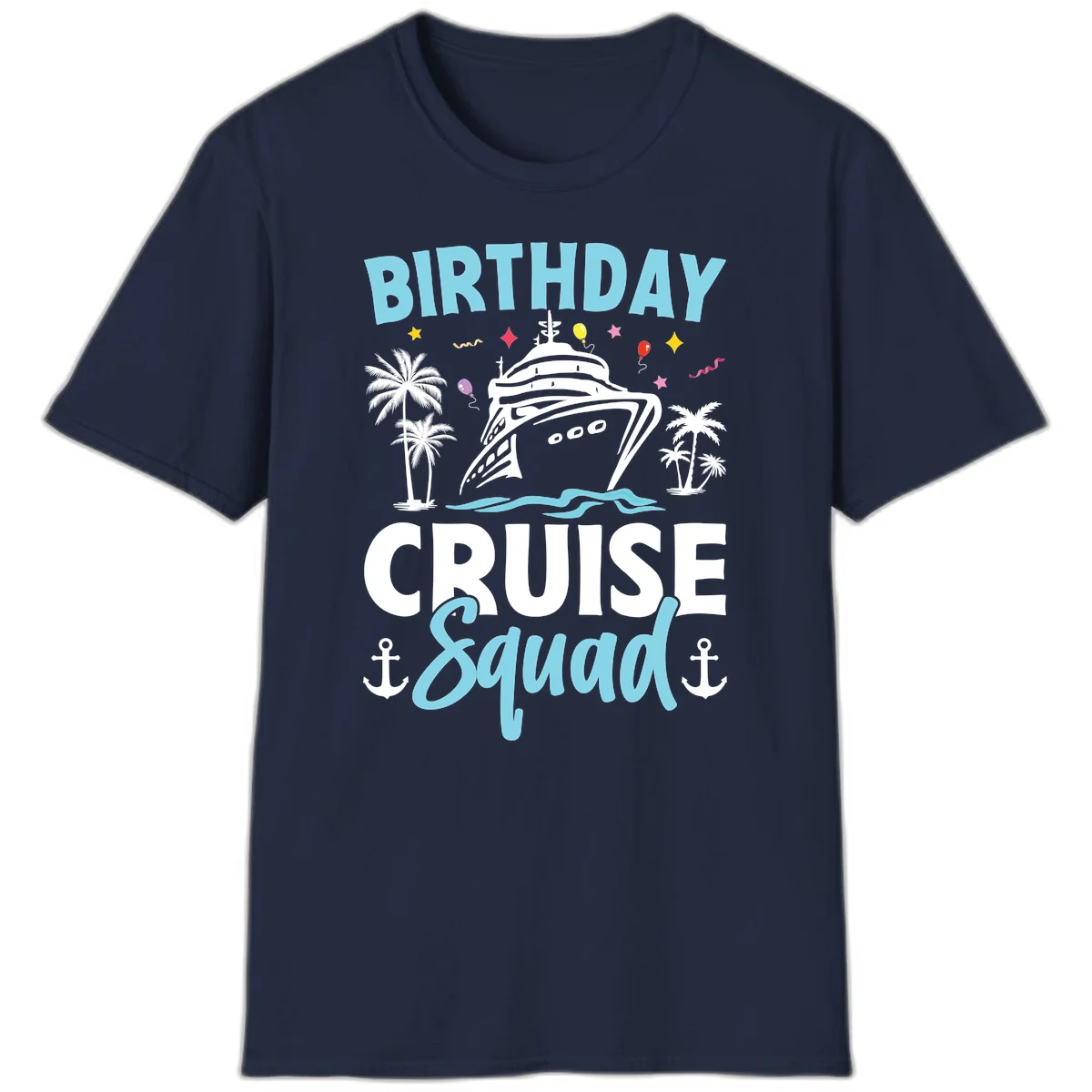 Birthday Cruise Squad T-Shirt in Navy