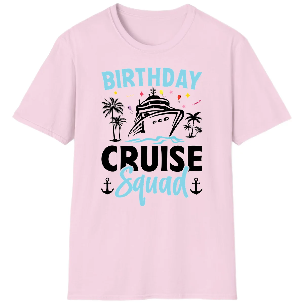 Birthday Cruise Squad T-Shirt in Light Pink