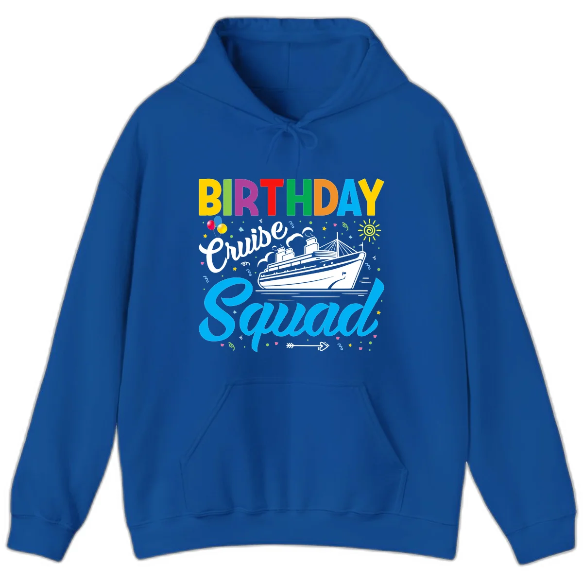 Birthday Cruise Squad Hoodie in Royal