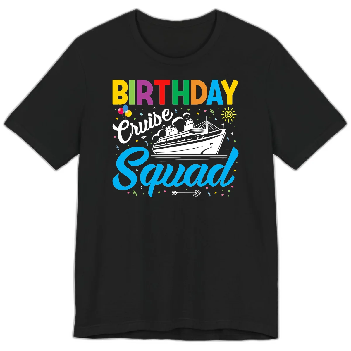 Birthday Cruise Squad Premium T-Shirt in Black