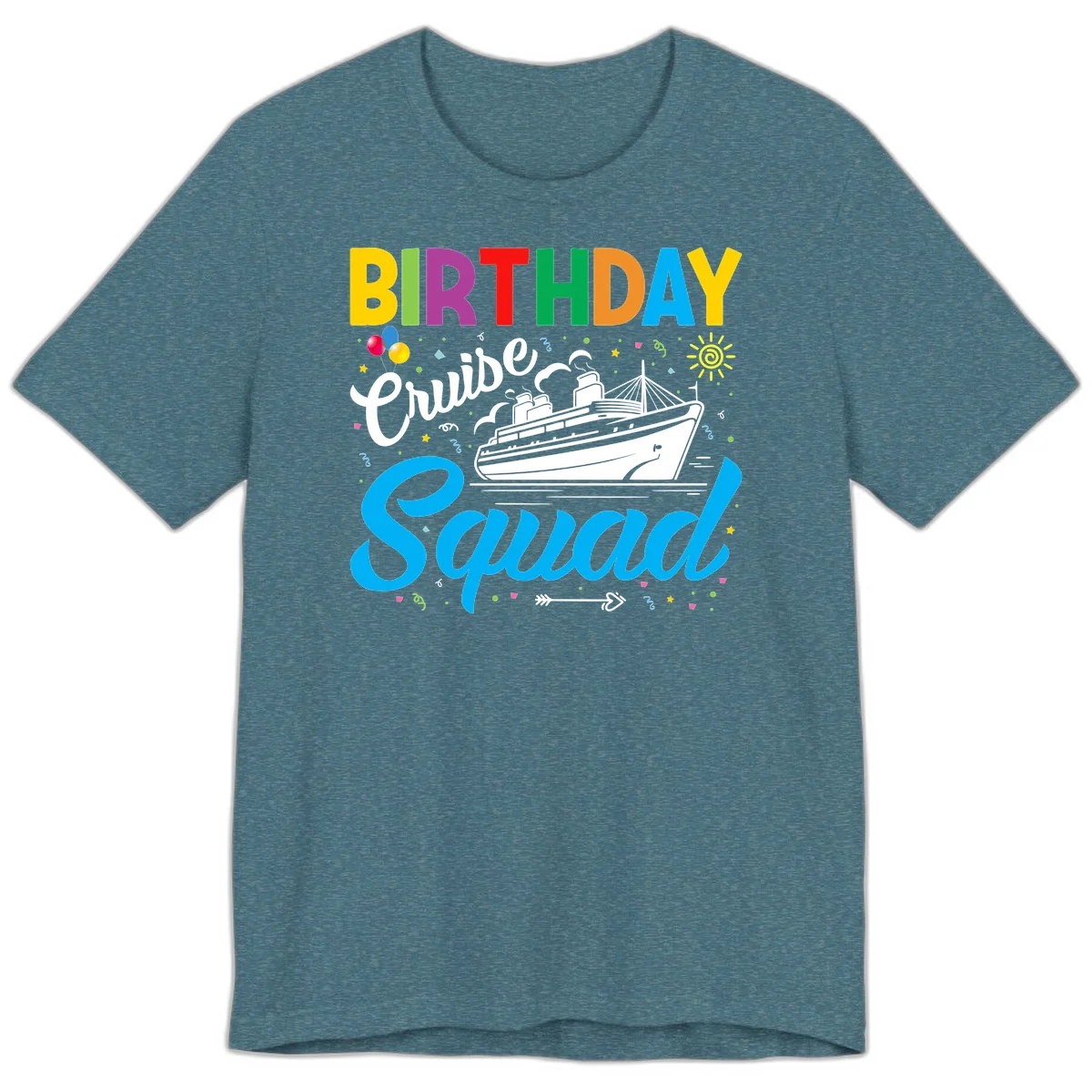 Birthday Cruise Squad Premium T-Shirt in Heather Deep Teal