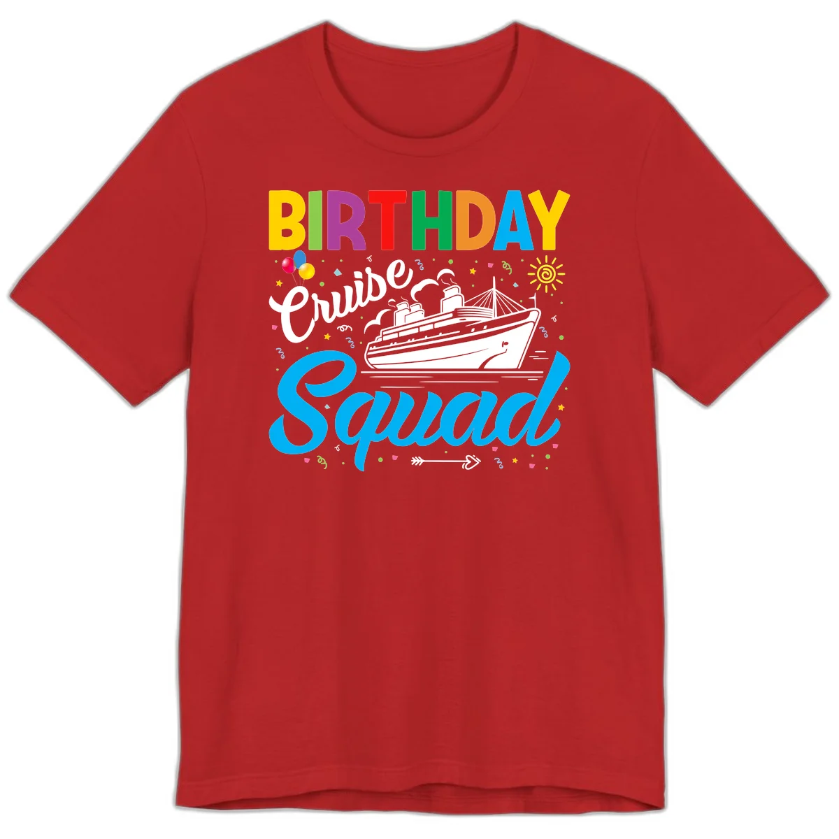 Birthday Cruise Squad Premium T-Shirt in Red