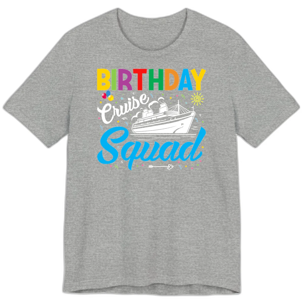 Birthday Cruise Squad Premium T-Shirt in Athletic Heather