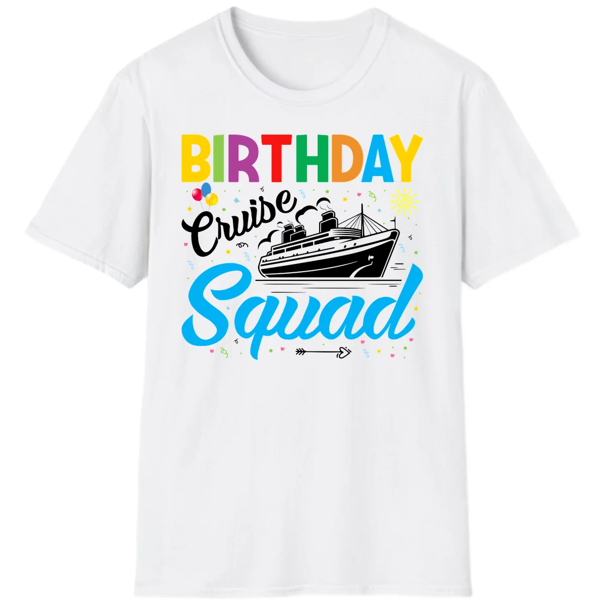 Birthday Cruise Squad T-Shirt in White
