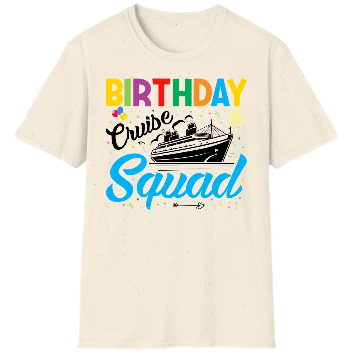 Birthday Cruise Squad T-Shirt in Natural