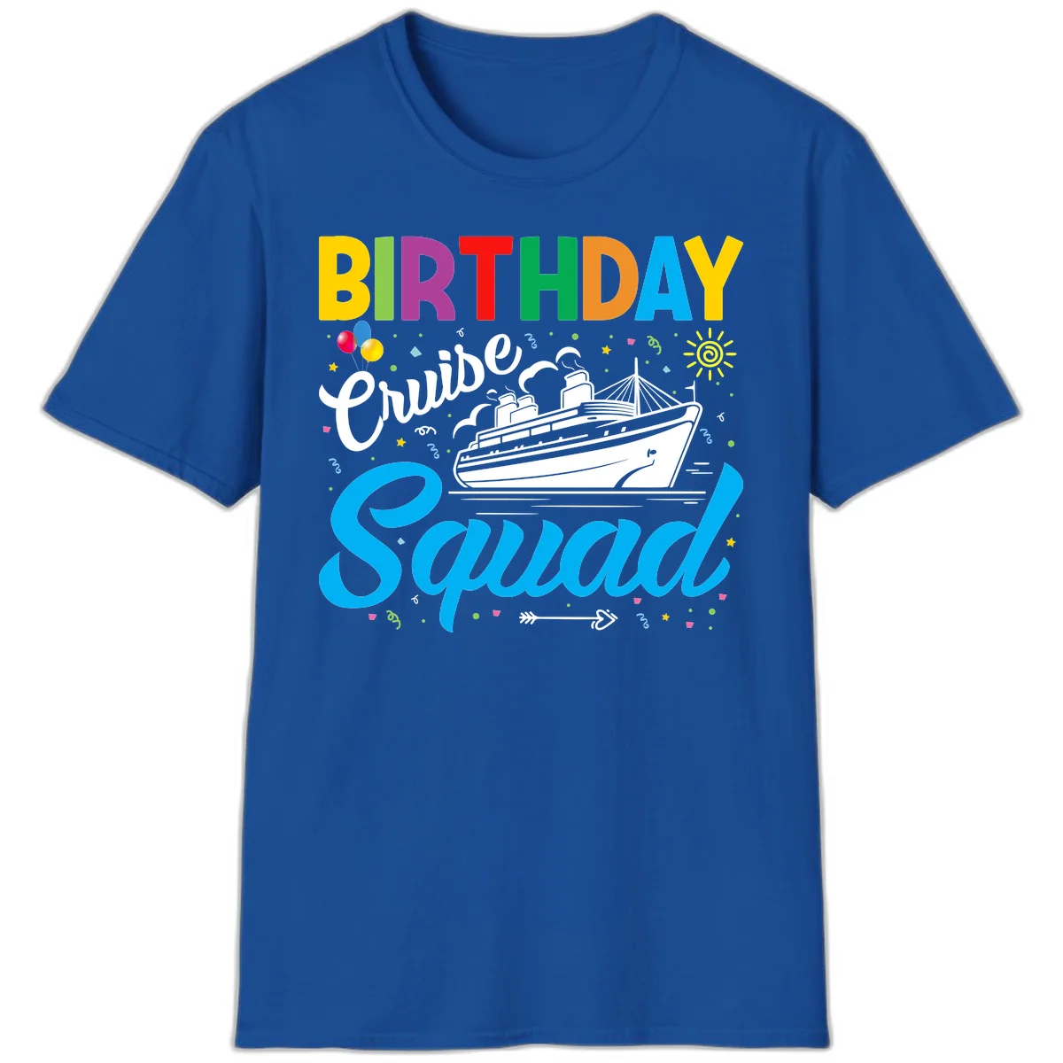 Birthday Cruise Squad T-Shirt in Royal